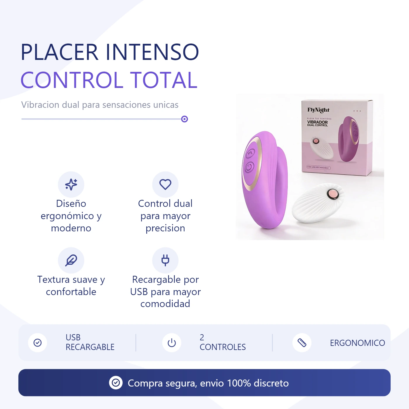 Vibrador Dual App Violeta Fly Night 8