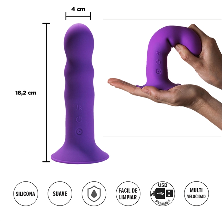 Dildo flexible con sopapa y vibracion Adrien Lastic