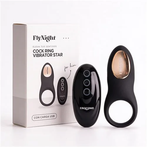Cockring Vibrator Star Negro