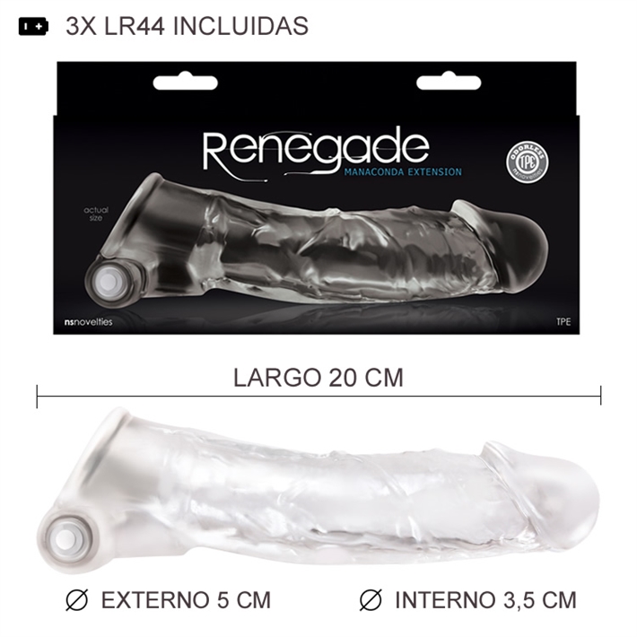 Funda peneana transparente con vibracion