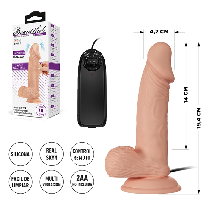 Dildo BEAUTIFUL con vibracion y sopapa 