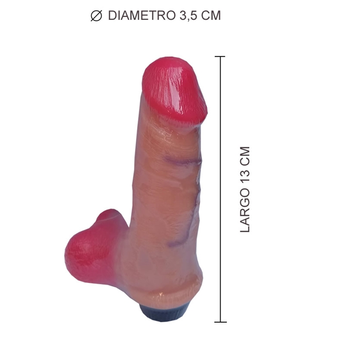 Dildo macizo 5 Pulgadas Con Vibrador Interno Real Skin