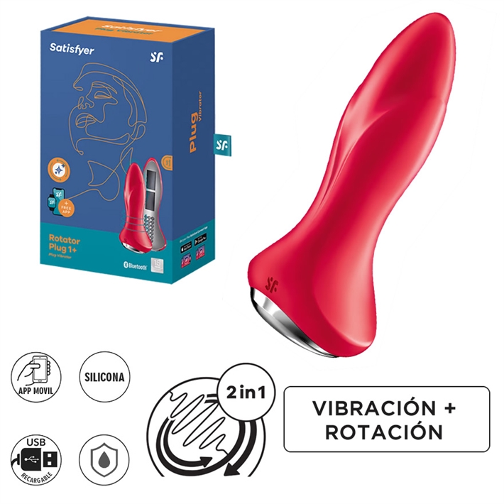 Rotator Plug 1+ Dilatador anal Rotativo con control via APP (Red)