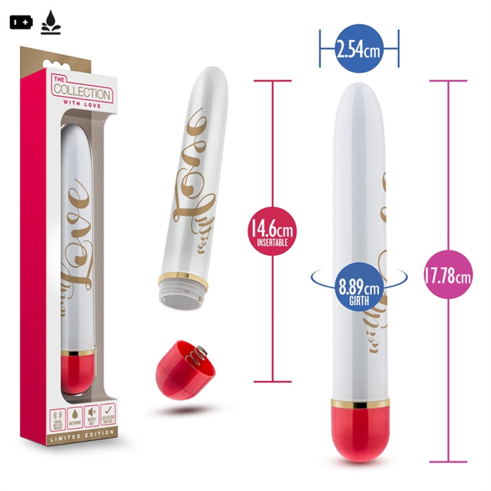 Vibrador de 7 pulgadas rigido rojo